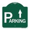 Signmission Parking with Arrow Pointing Up, Green & White Aluminum Architectural Sign, 18" x 18", GW-1818-24515 A-DES-GW-1818-24515 - alternate 1